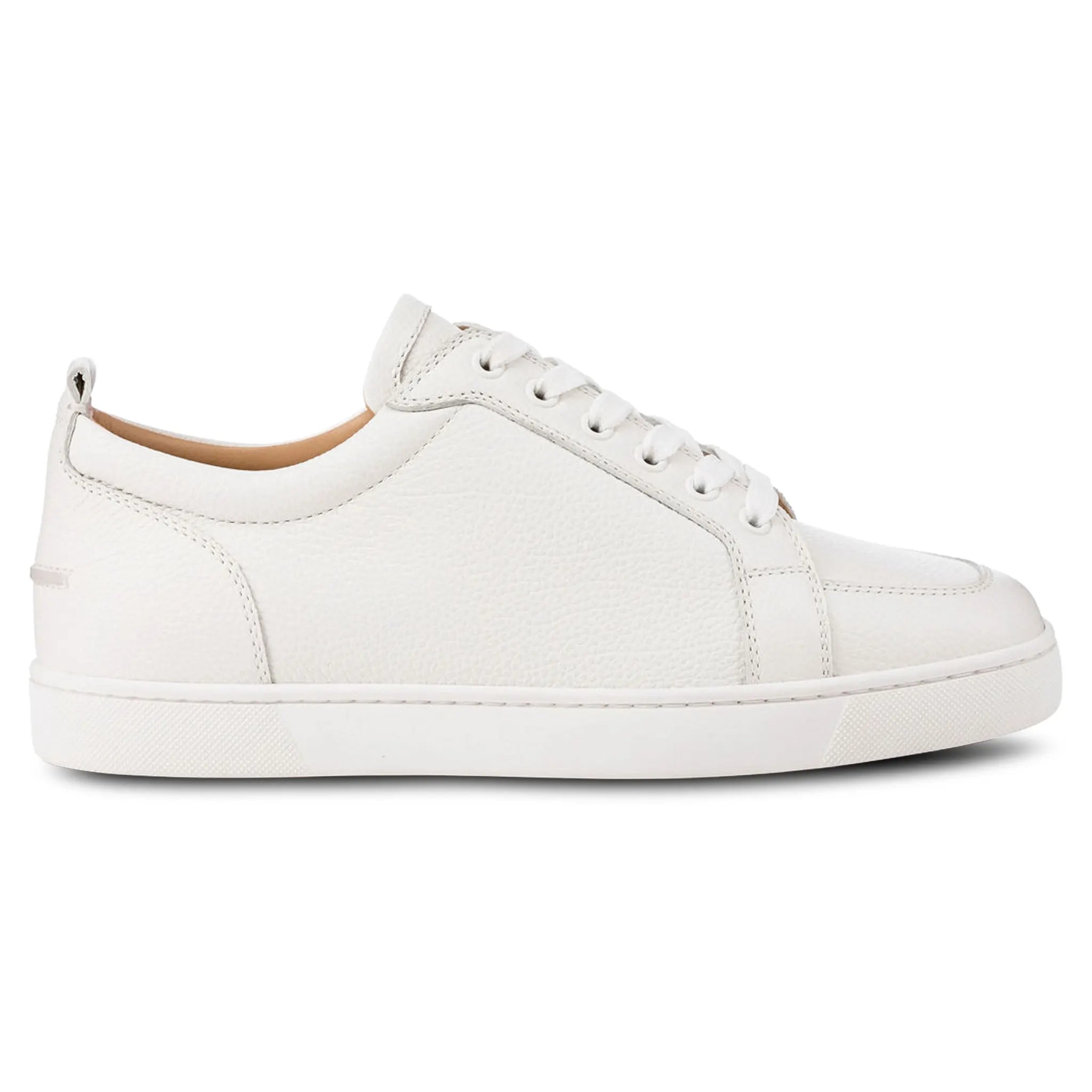 Side View of Christian Louboutin Rantulow Flat White Grain